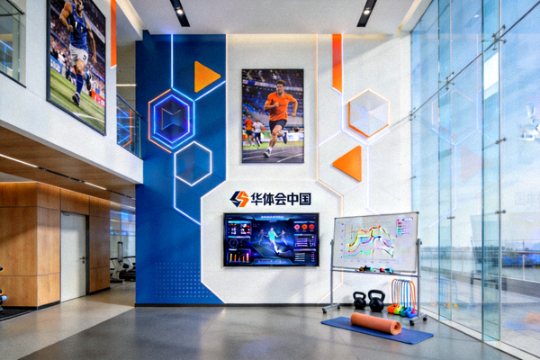 华体会中国现代化办公环境，体现科技与体育融合的品牌文化